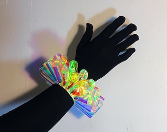 Clown Wrist Ruff : Elizabethan, Drag and Club kid looks in iridescent PVC