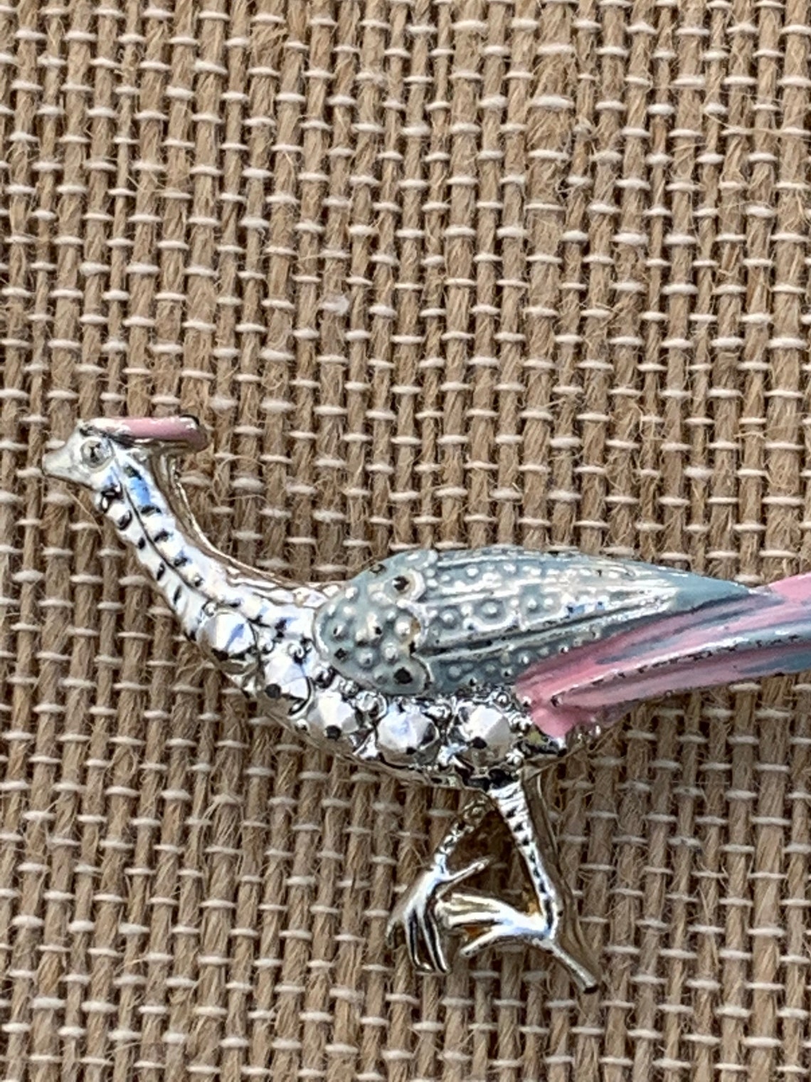 Vintage Roadrunner Enameled Pastel Pin Brooch Etsy