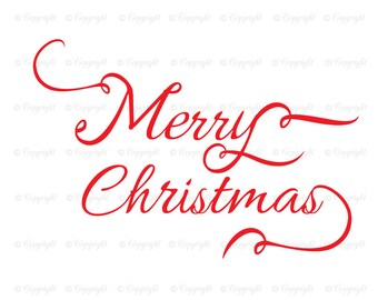 Merry Christmas Clipart, Merry Christmas Handwriting, Merry Christmas Script, Merry Christmas Calligraphy, Christmas Text,Red Typography