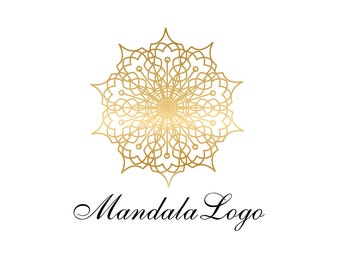 Mandala Logo, Yoga Logo, Zen Logo, Photography Logo, Spa Logo, Meditation Logo, Wedding Planner Logo, Events, Gold Logo, Premade Logo, OOAK