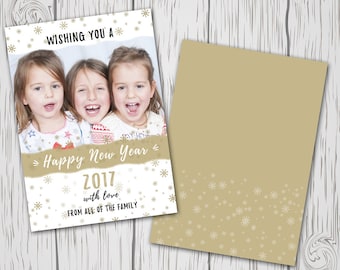 Happy New Year Card Template, Photoshop Editable Card,New Year Digital Card, Photography Template, Digital Template, Christmas Card Template