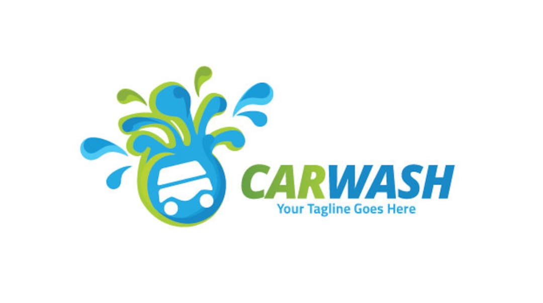 Car Wash Logo, Eco Car Wash, Car Laundry Logo, Car Laundry Logo, Logo