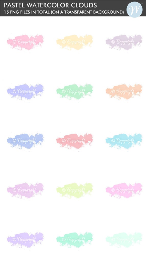 Pastel Watercolor Brushstrokes Pastel Watercolor Backgrounds Etsy