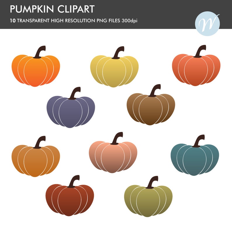 Pumpkin Clipart, Pumpkins, Thanksgiving Clipart, Fall Clipart, Multi ...