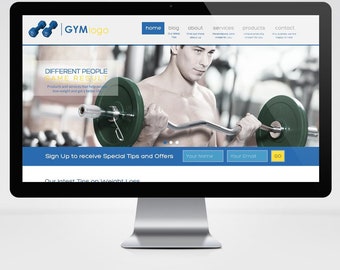 Gym Website Template, PSD Template, Crossfit Template, Fitness Website Template, Health Club Website Template, Personal Training Website