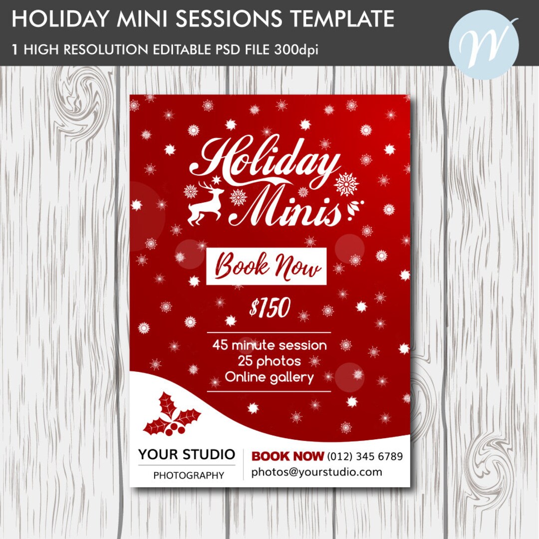 Holiday Mini Session Template, Christmas Mini Session Template ...