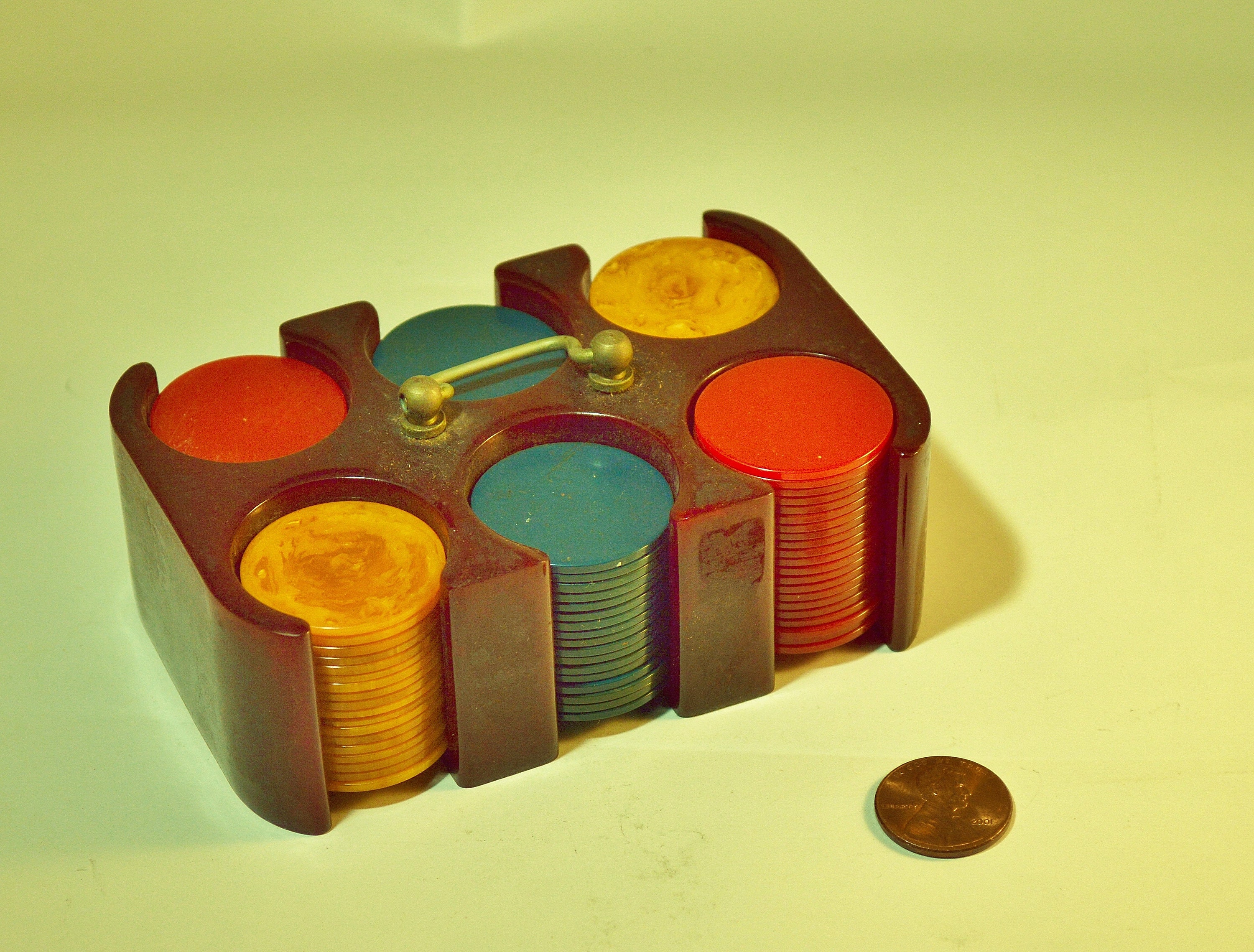 Miniatura BAKELITE Poker Chip Handler Rare Poker Chip Etsy