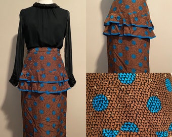1980’s Silk Polka Dot Peplum Skirt