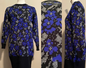 1980’s Floral Sweater Dress
