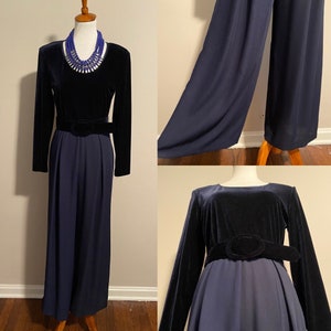 90’s Belted Velvet Jumpsuit w/ Palazzo Pants