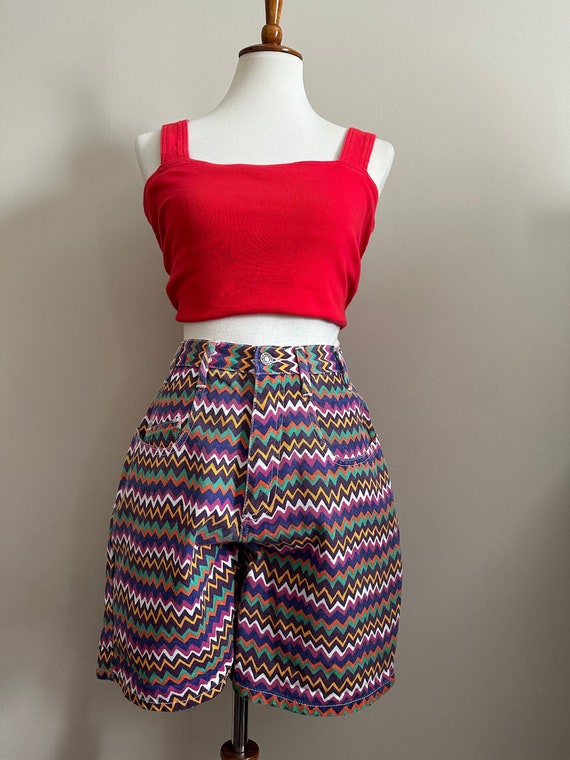 1990’s Missoni Style High Waist Denim Shorts