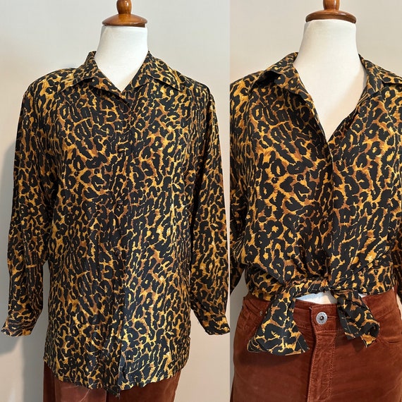 1990’s Leopard Print Silk Blouse