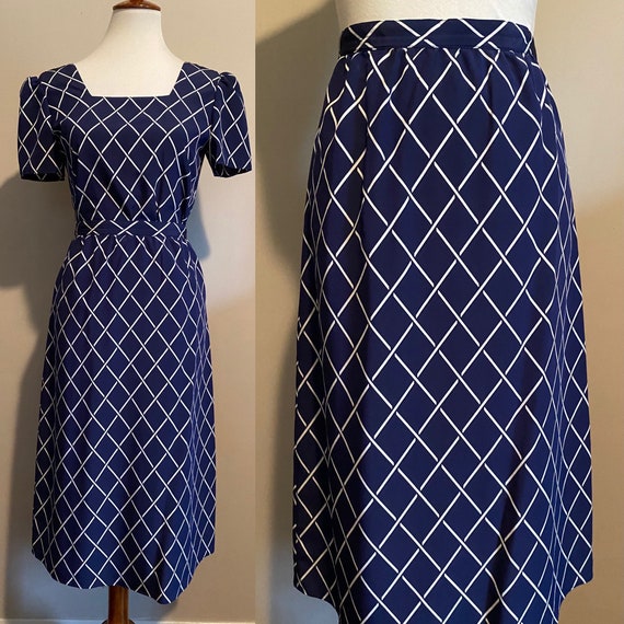 1980's Sasson Windowpane Print Matching Set - image 3