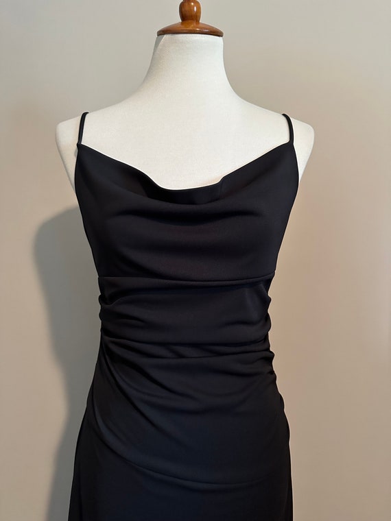 1990’s Minimalist Black Dress w/ Cowl Neck - image 5