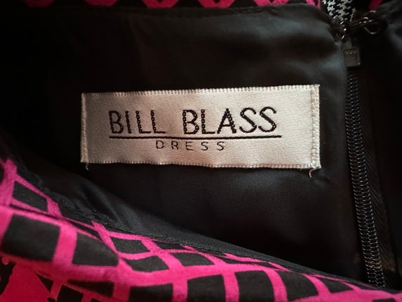 1980’s Bill Blass Silk Houndstooth Print Dress - image 10