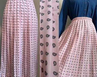 1960’s Paisley Print Pleated Midi Skirt