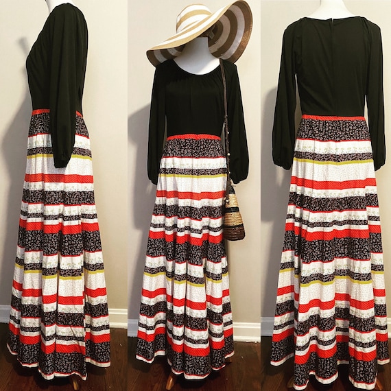 1970’s Folk Style Maxi Dress - image 1