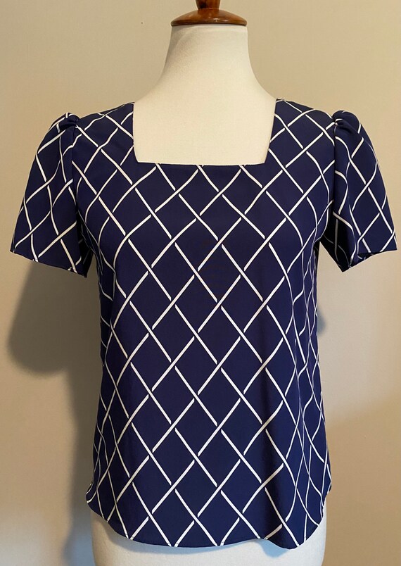 1980's Sasson Windowpane Print Matching Set - image 8