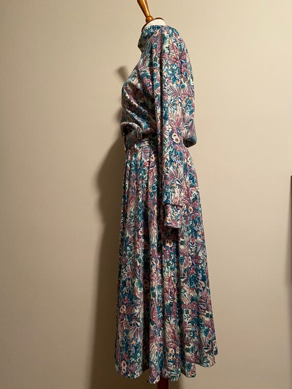 1980’s Floral Tapestry Belted Dress - image 7