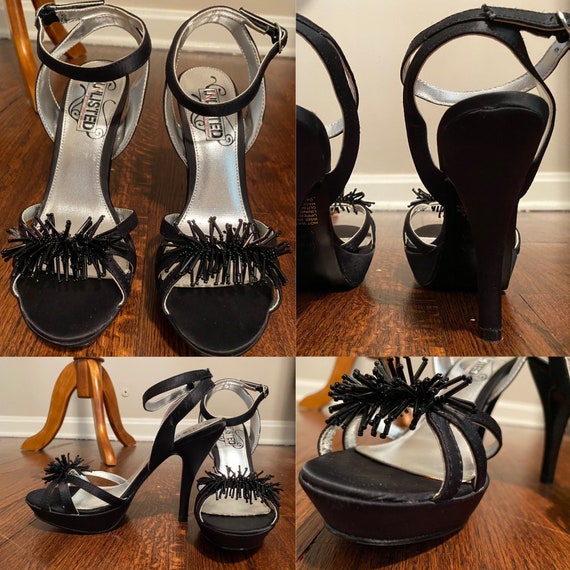 90s Unlisted Black Ankle Strap Platform 