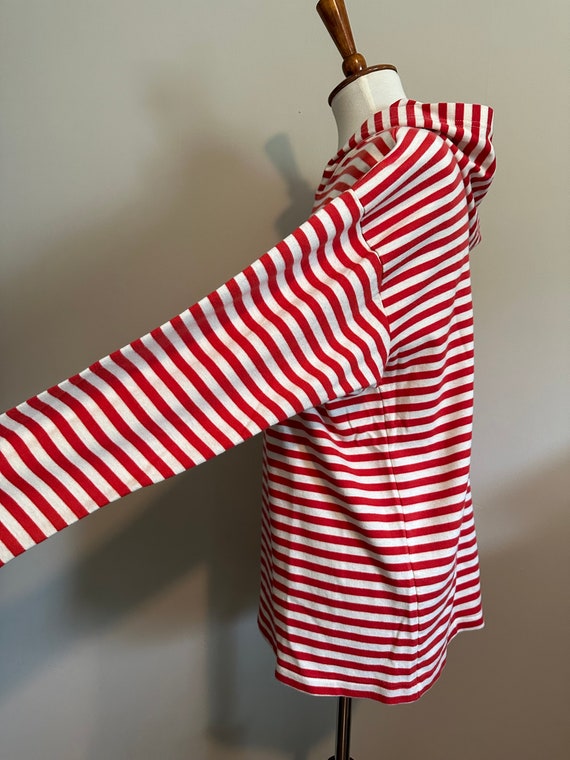 1980’s Nautical Striped Hoodie Sweatshirt - image 5