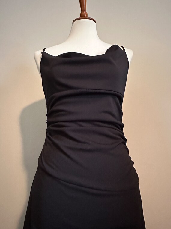 1990’s Minimalist Black Dress w/ Cowl Neck - image 3