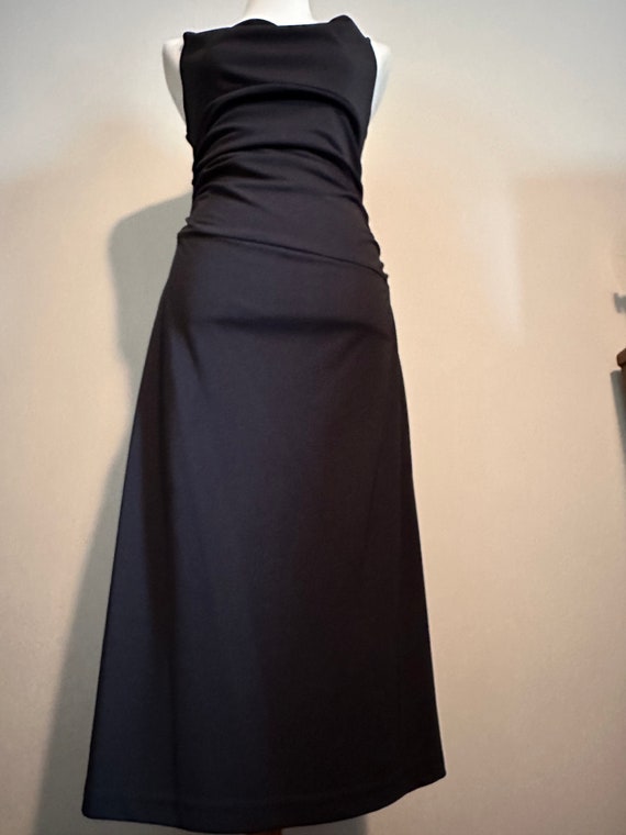 1990’s Minimalist Black Dress w/ Cowl Neck - image 4