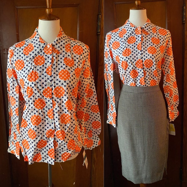 1960 Graphic Print Blouse