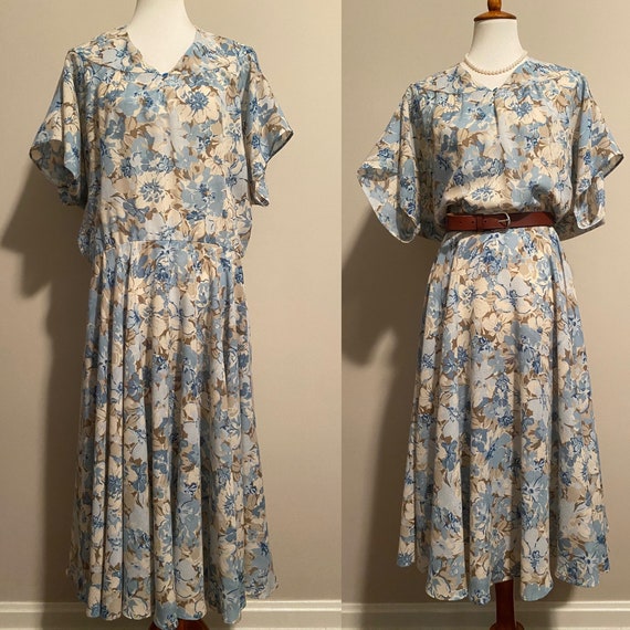 1960’s Handmade Floral Midi Dress - image 1