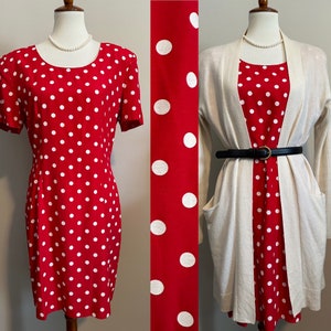 1990’s Red & White Polka Dot Shift Dress