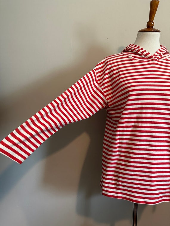 1980’s Nautical Striped Hoodie Sweatshirt - image 2
