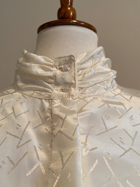 vintage cream satin blouse