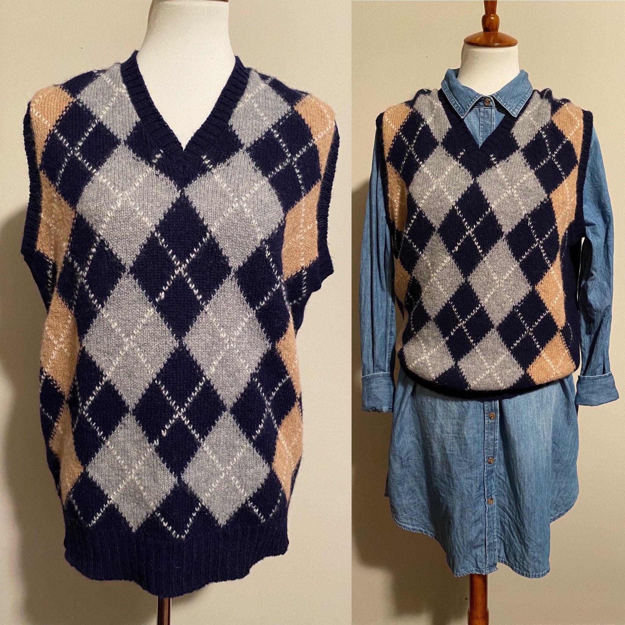 Argyle Vest - Etsy