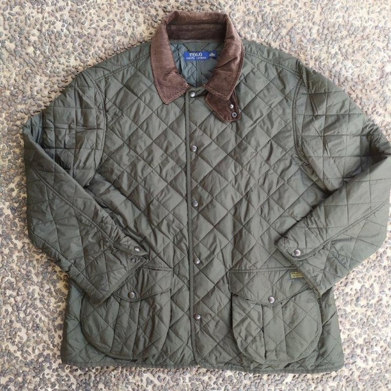 Polo Ralph Lauren Olive Green Quilted Corduroy Col