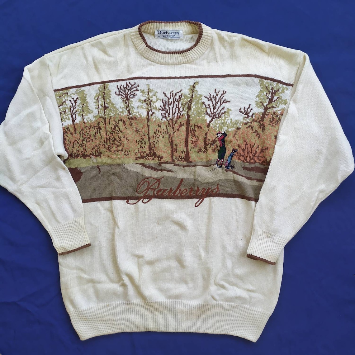Vintage Rare Burberrys Golf Knit Sweaters Burberry London Etsy
