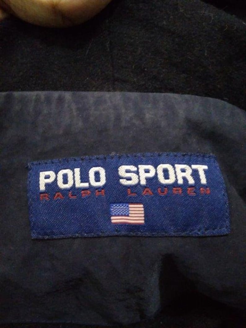 Vintage Polo Sport Black Nylon Hoodie Jacket Size L