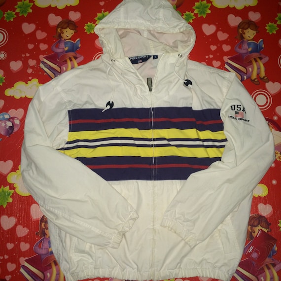 vintage polo sport jacket polo 1992 polo usa strip