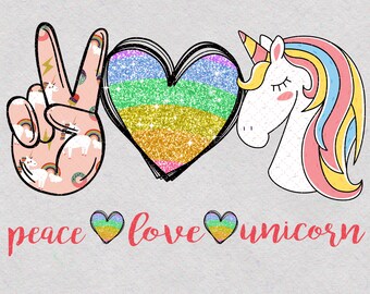 Download Peace Sign Unicorn Etsy