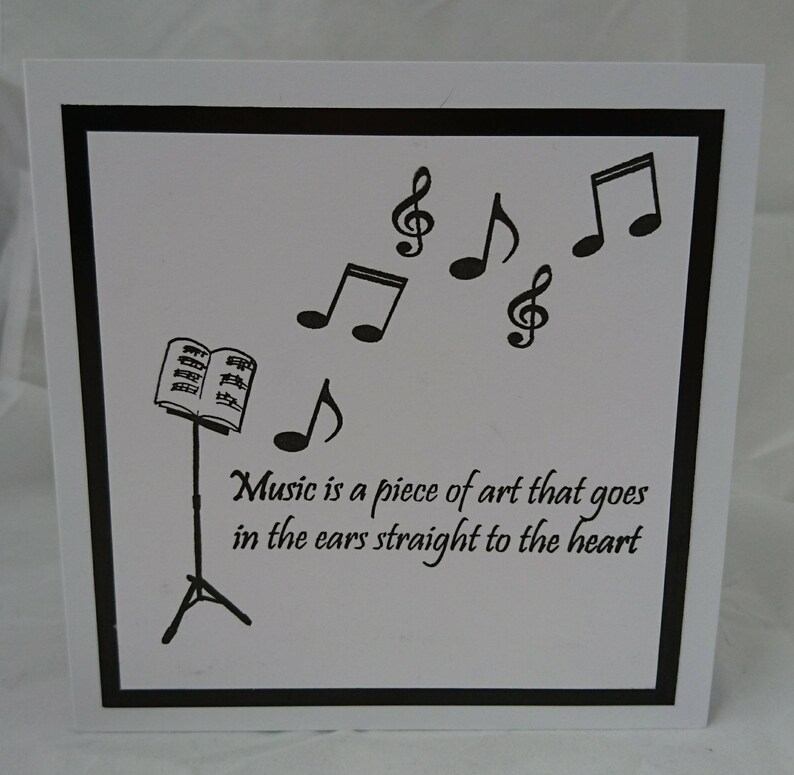 Music notes and quotes A6 Stamp Set by Imagine Design Create for stamping, cardmaking and papercrafts Musical, treble clef image 2