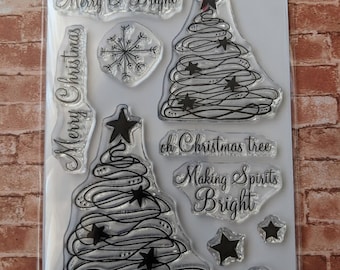 Doodle Tree | A6 Stamp set by Imagine Design Create for stamping, card making and more | Christmas & Festive