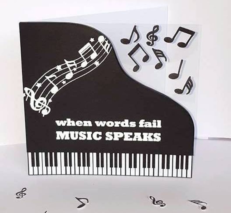 Music notes and quotes A6 Stamp Set by Imagine Design Create for stamping, cardmaking and papercrafts Musical, treble clef image 4