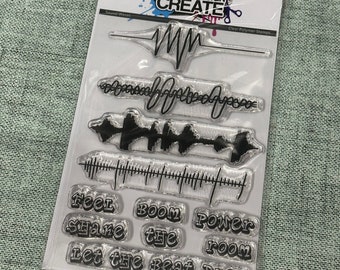 Sound Waves A6 stamp set by Imagine Design Create for stamping, papercrafts, card making and more