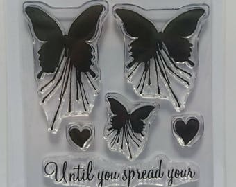 Mini Butterfly Stamp Set for stamping, card making and mixed media projects | Beautiful little stamps for journaling