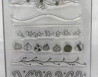 Timbres frontaliers festifs par Imagine Design Créez pour l’estampage, l’artisanat du papier, les techniques mixtes et plus encore | Noël, Noël & Noël