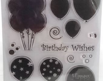 Birthday Balloons | A5 Stamp Set by Imagine Design Create for card making, papercrafts and art projects | Celebration, Wedding and Party