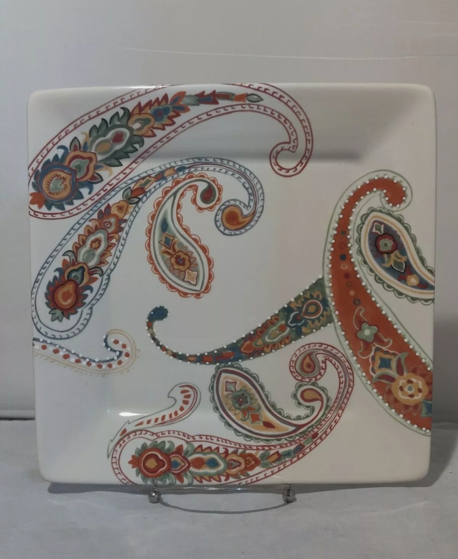 Tabletops Gallery Multi Paisley 11 Dinner Plates Set of Etsy