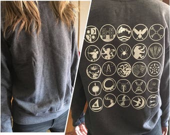 Game of Thrones Our Favorite House Sigils Less than Perfect Print Womens Sweater