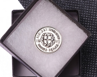 85th birthday gift 1939 Polished Silver Threepence  3d Coin