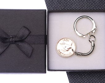 Farthing coin Keyring - Choose Dates 1916-1956