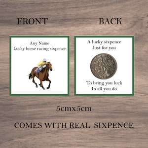 personalisiertes Lucky Sixpence Pferderennen Glück Token Neuheit Geschenk
